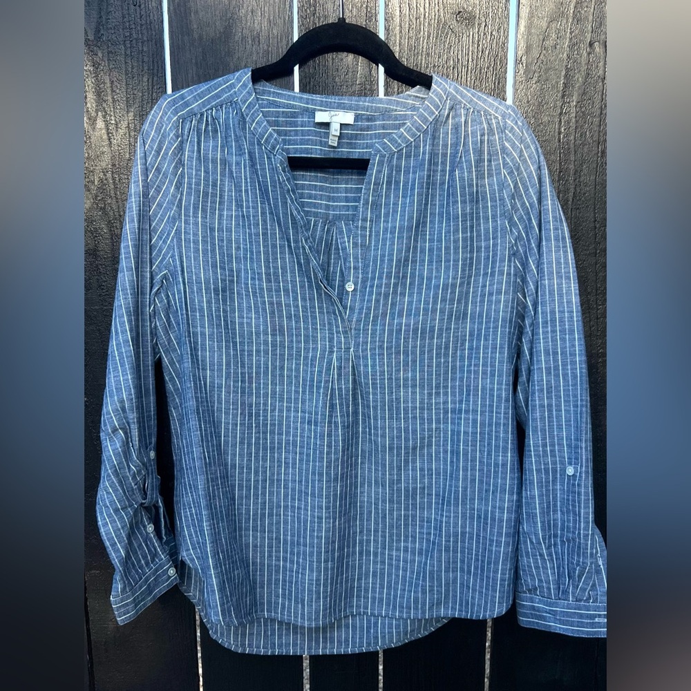 Joie Navy Pinstripe Blouse
